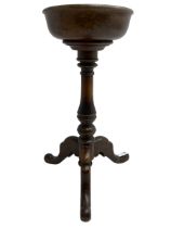 Fruitwood tripod wash basin or planter