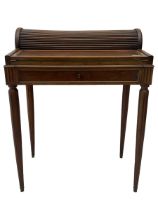 Early 20th century French plum pudding mahogany petite writing desk