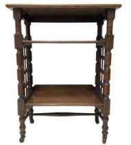 Late 19th century oak three-tier stand or bookcase