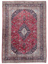 Central Persian Kashan crimson ground carpet