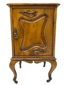 Edwardian Art Nouveau walnut bedside cabinet
