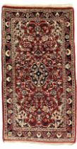 Persian crimson ground rug or mat