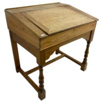 Early 20th century pitch pine clerk's desk