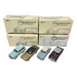 Four Lansdowne Models 1:43 scale models - 1956 Hillman minx Series 1 (Pearl grey over Fiesta blue);