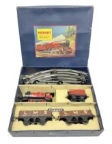 Hornby '0' gauge - 1950s M1 Goods Set box containing clockwork 0-4-0 steam locomotive and matching t