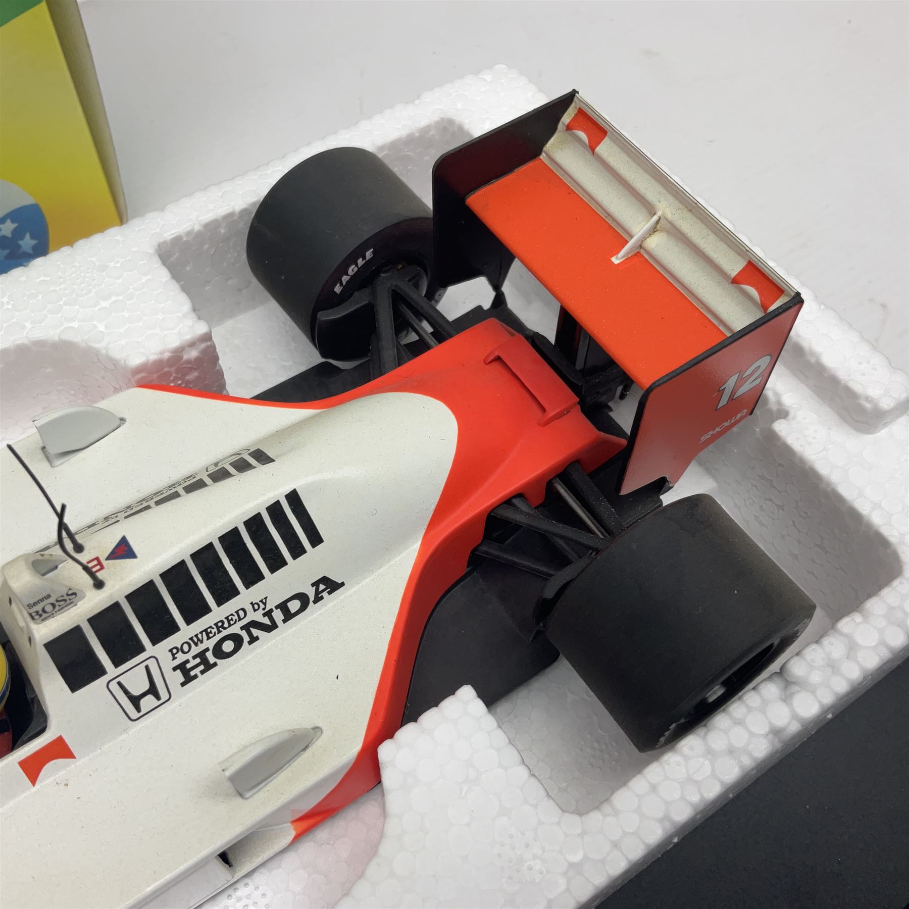 Ayrton Senna Racing Car Collection - McLaren MP4/4 1988 World Champion; boxed; with separate stand t - Image 5 of 9