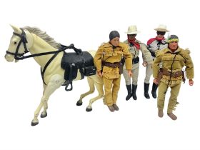 Two pairs of 1970s Lone Ranger and Tonto action figures