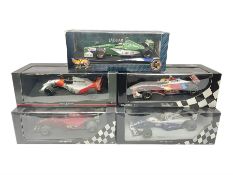 Four Paul's Model Art 1:18 scale racing cars - Ferrari 412 T2 G. Berger