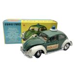 Corgi die-cast model No.492 Volkswagen (Beetle) European "Police" Car - finished in two-tone green/w