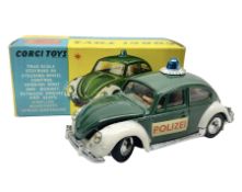 Corgi die-cast model No.492 Volkswagen (Beetle) European "Police" Car - finished in two-tone green/w