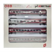 Hobbytrain 'N' gauge - OBB Railjet 175 Jahre Edition 4-tlg. mit Steuerwagen four car set; boxed