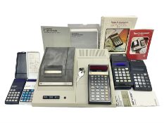 Four 1970s Sinclair electronic calculators - Cambridge in hard case with booklet; Scientific Program