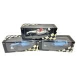 Three Minichamps 1:18 scale die-cast racing cars - B.A.R. Honda 006 J. Button; limited edition Benet