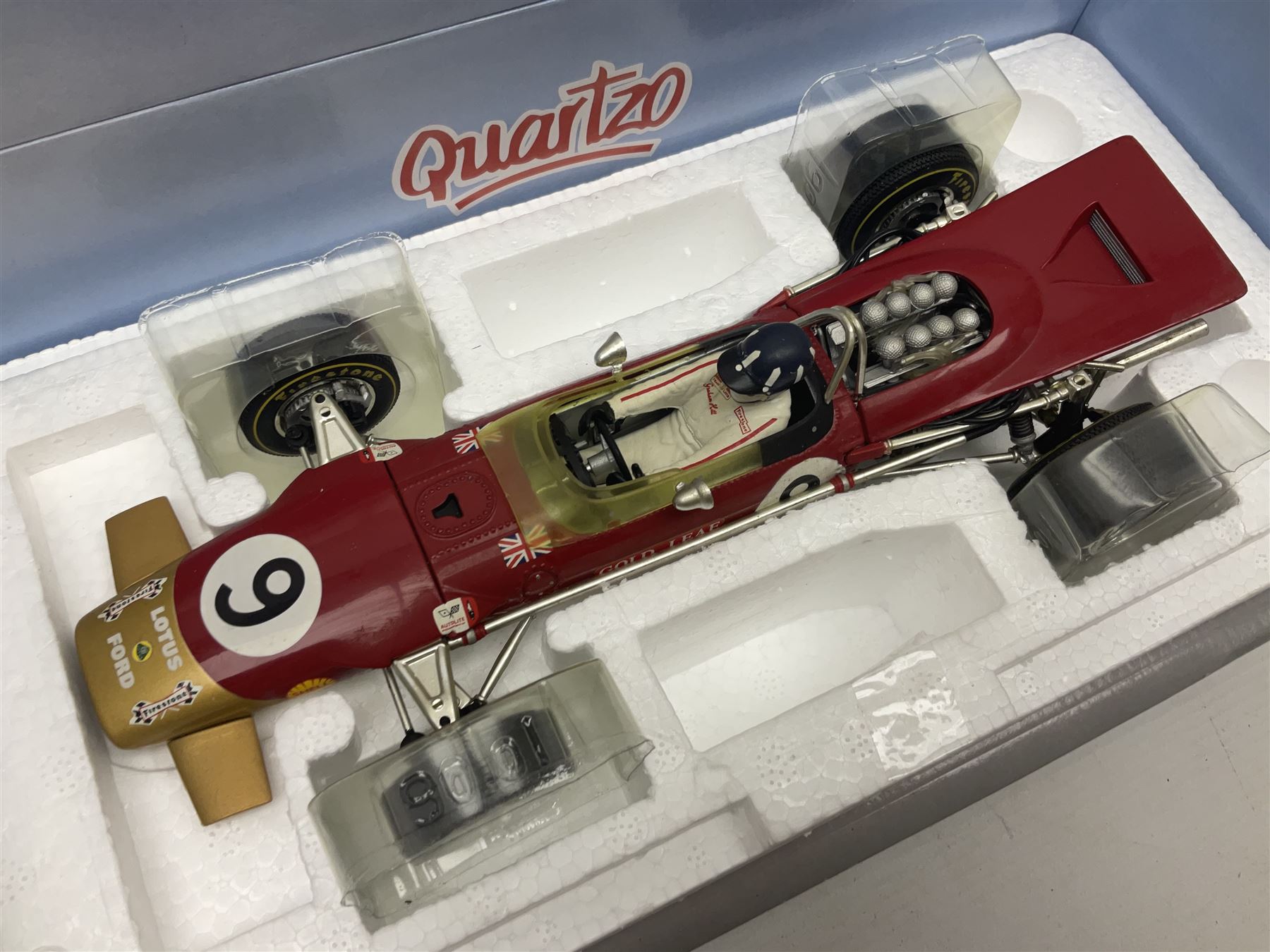 Four Quartzo/A-Model 1:18 scale die-cast racing cars - Lotus 72D 'JPS' Winner British G.P. 72 Emerso - Image 3 of 9