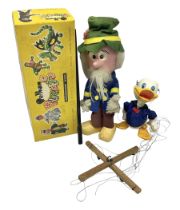 Two Pelham Puppets - The Magic Roundabout Mr. Rusty pole puppet with wool hands and blue coat dated
