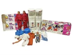 Six Million Dollar Man - two 1975 Bionic Transport and Repair Stations with related figures