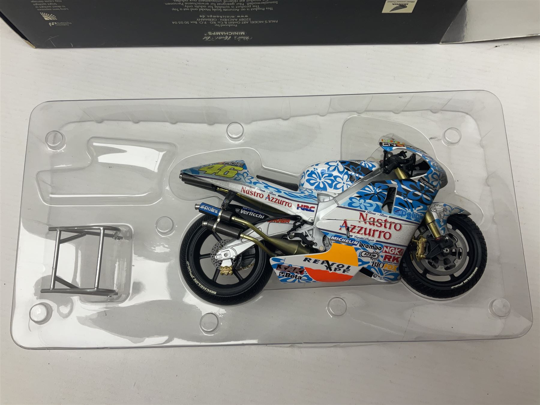 Two Minichamps limited edition Valentino Rossi Collection 1:12 scale die-cast motorcycles - Honda NS - Image 8 of 11