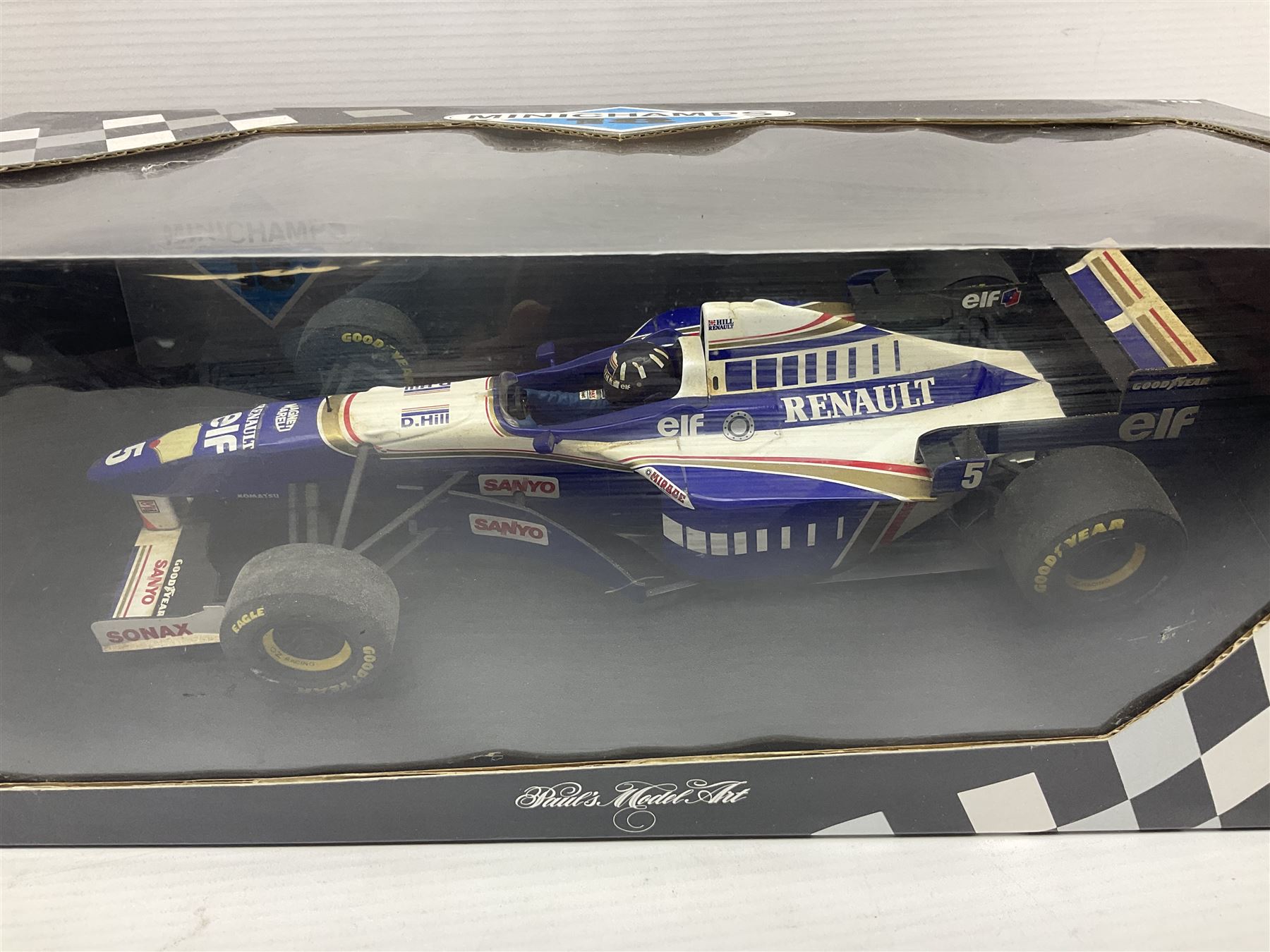 Three Minichamps '18' 1:18 scale die-cast racing cars - Jordan Peugeot 196 1996 R. Barrichello; Bene - Image 4 of 7