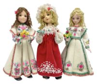 Anna Meszaros Hungary - three hand made needlework figurines