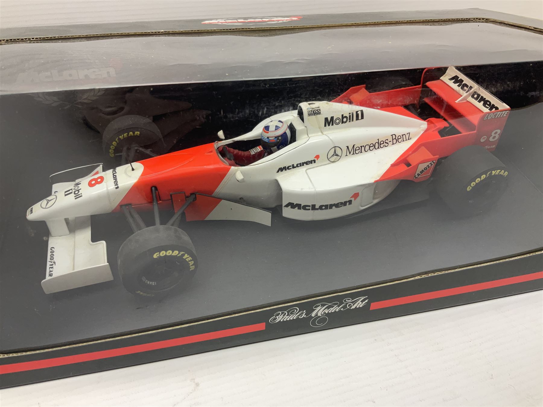 Three Paul's Model Art 1:18 scale die-cast McLaren racing cars - Mercedes MP4/11 D. Coulthard; MP4/4 - Image 6 of 8