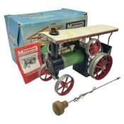 Mamod TE1a "Reversing Traction Engine" - light green boiler with red spoked wheels; meths burner; st