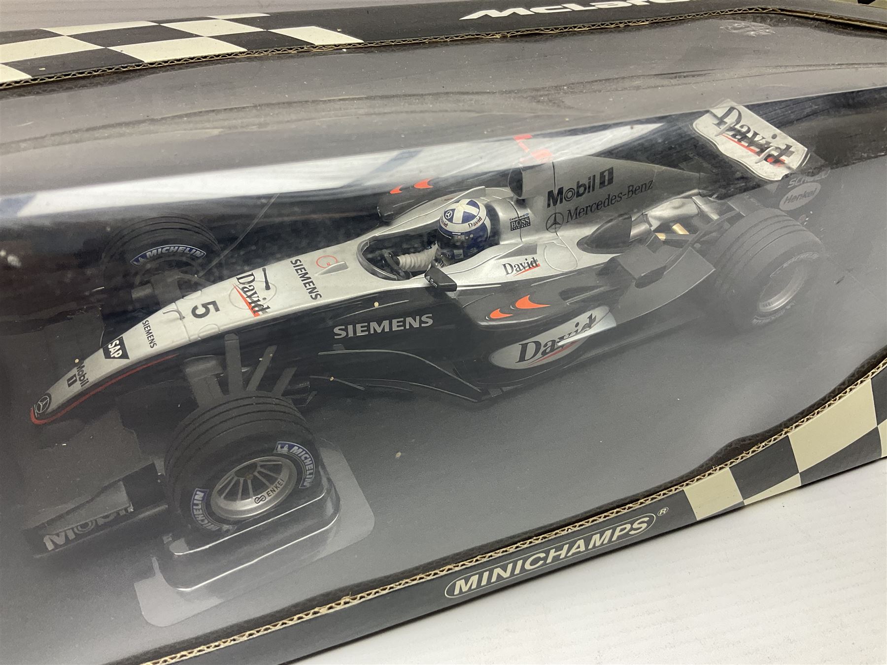 Three Minichamps 1:18 scale die-cast McLaren racing cars - Mercedes MP4-19 D. Coulthard; Mercedes MP - Image 5 of 7