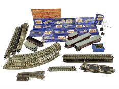 Hornby Dublo - quantity of three-rail track; six Isolating Switch Points and four Diamond Crossings;