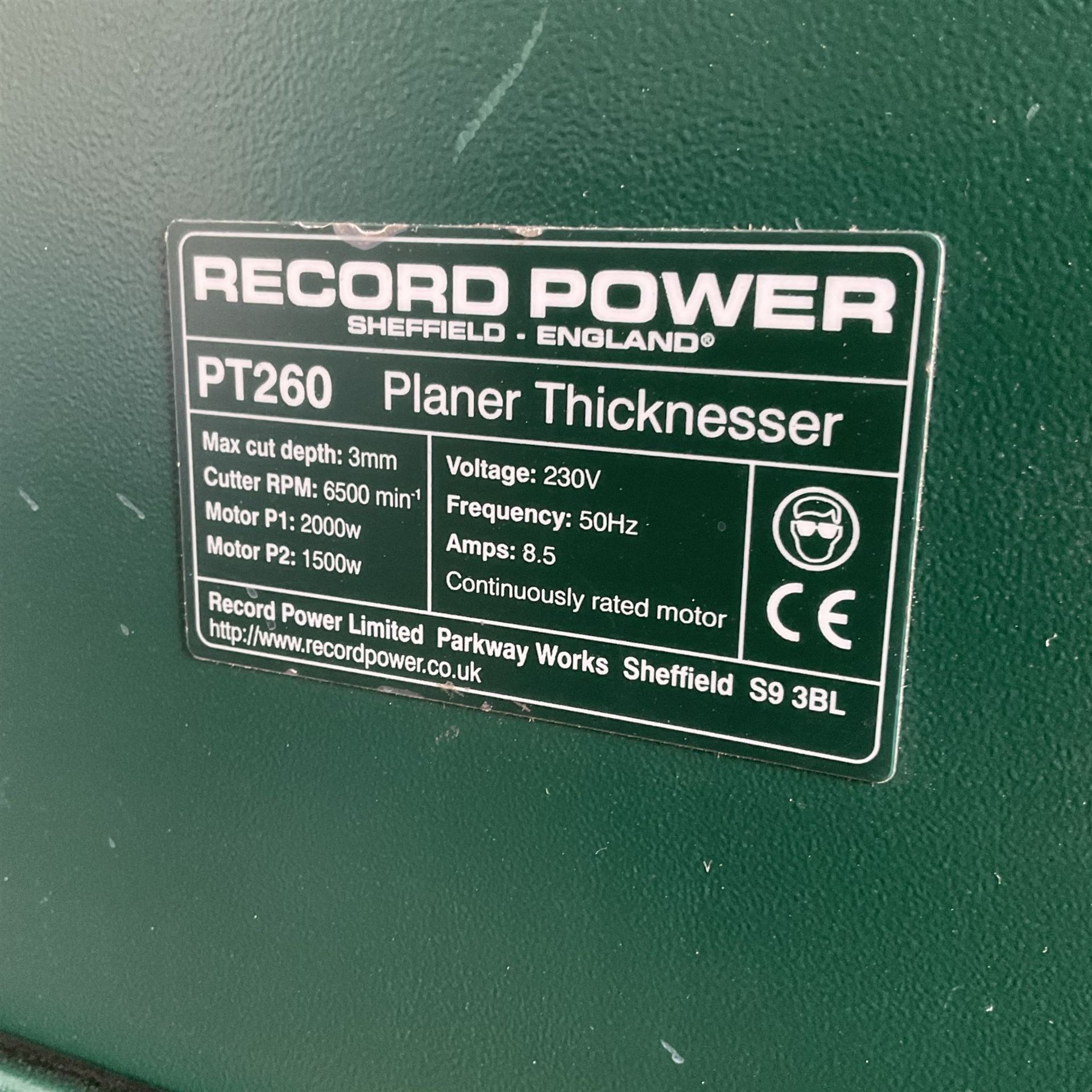 Record PT260 planer thicknesser - Image 6 of 8