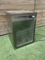 CocaCola stainless steel see trough mini fridge - THIS LOT IS TO BE COLLECTED BY APPOINTMENT FROM D