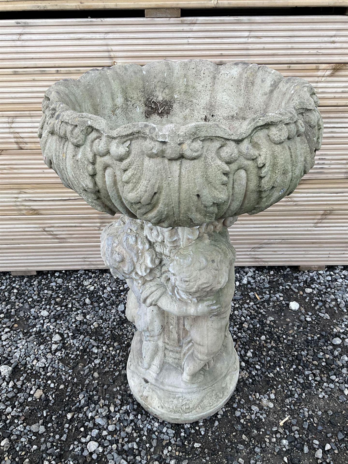 Cast stone planter or bird bath - Image 2 of 4