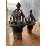 Antique lead soil pipe finials