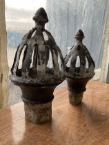 Antique lead soil pipe finials