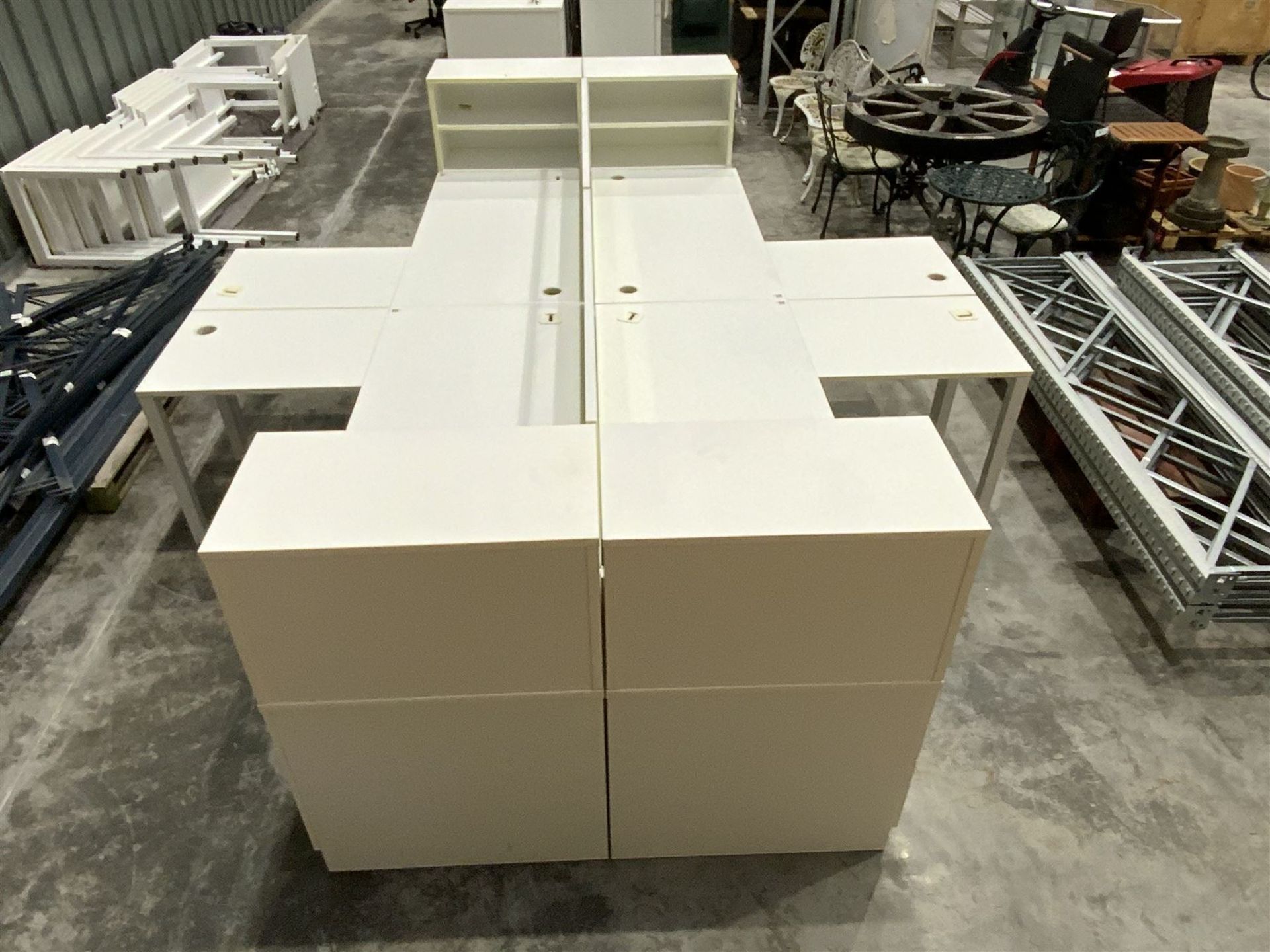 Modular four desk office system - comprising four desks - Image 3 of 7