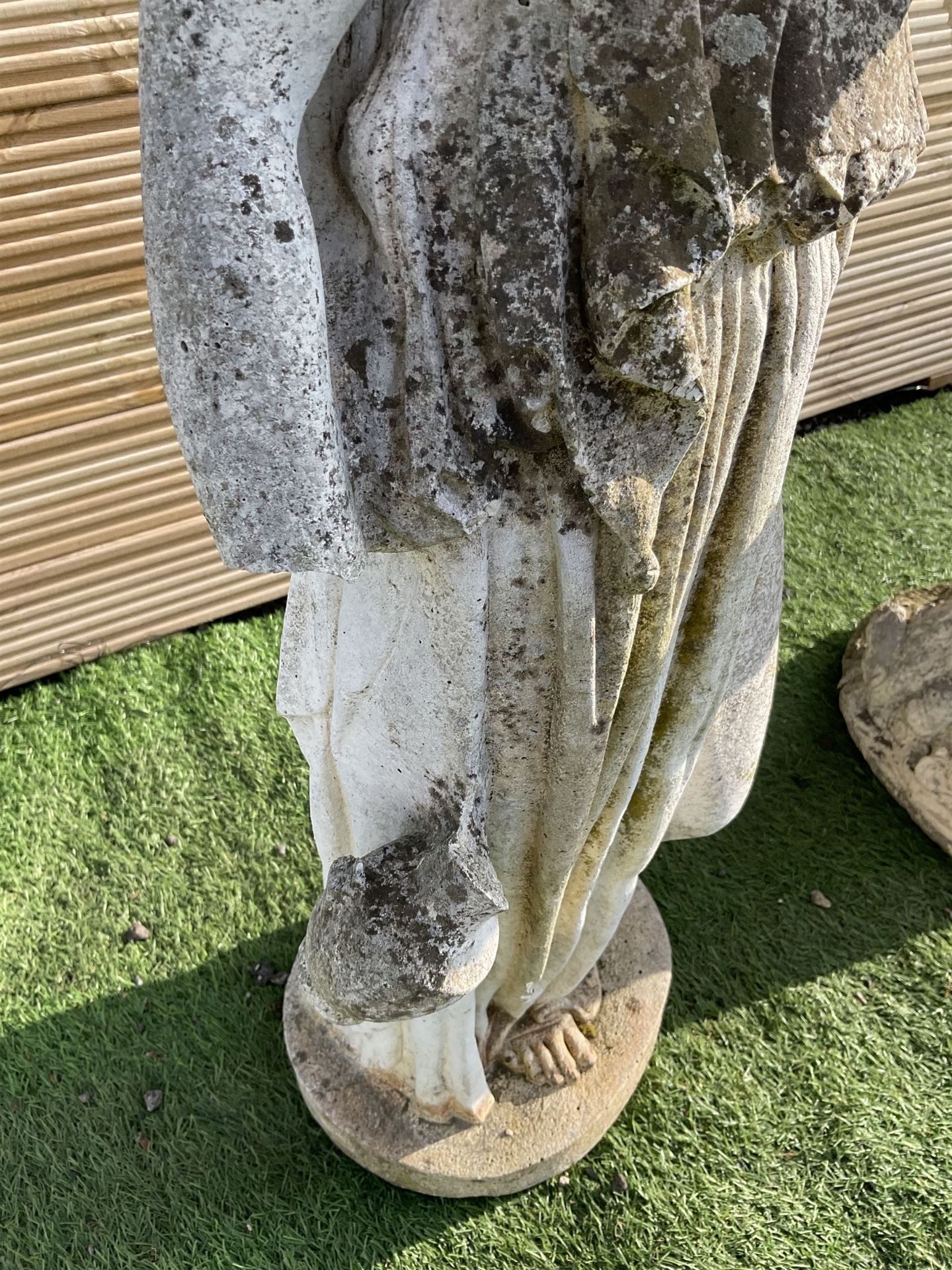 Cast stone garden figure and two bird baths - Image 2 of 5
