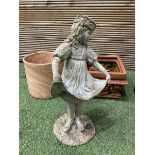 Small cast stone bird bath