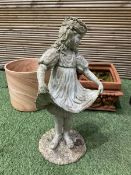 Small cast stone bird bath