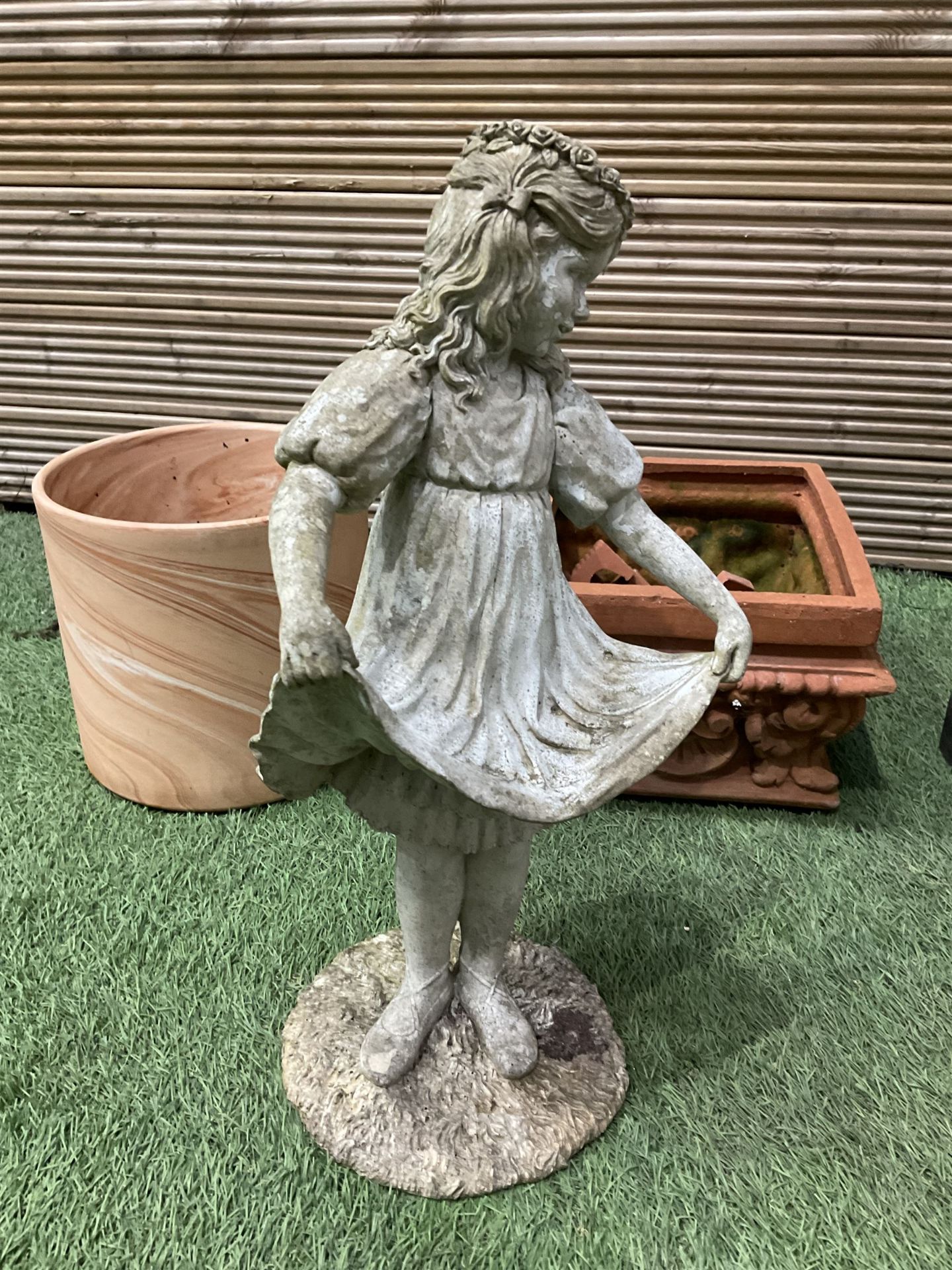 Small cast stone bird bath