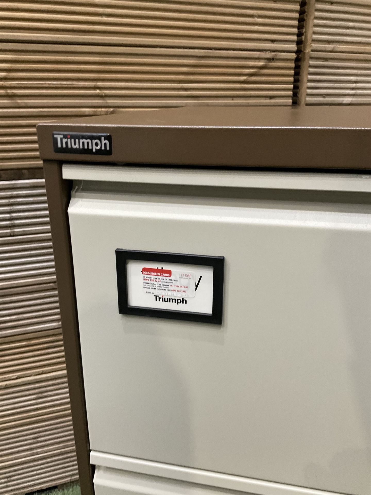 Triumph three drawer filing cabinet - Image 2 of 3