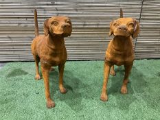 Pair of heavy cast iron garden Hunting dogs