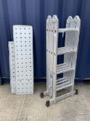 Aluminium four section multi purpose platform ladders