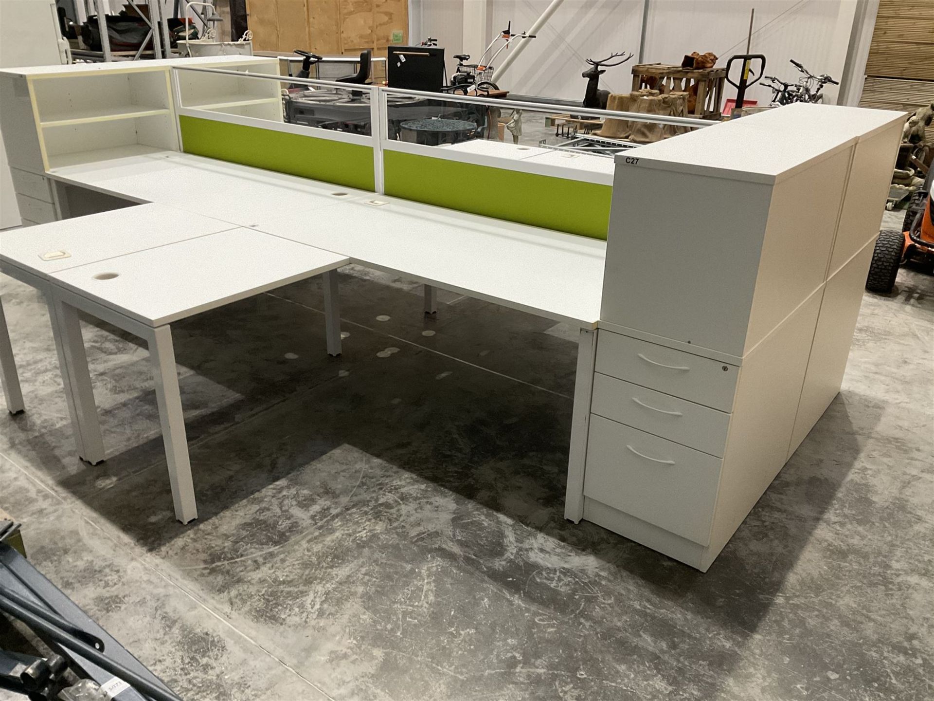 Modular four desk office system - comprising four desks - Image 2 of 4