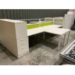 Modular four desk office system - comprising four desks