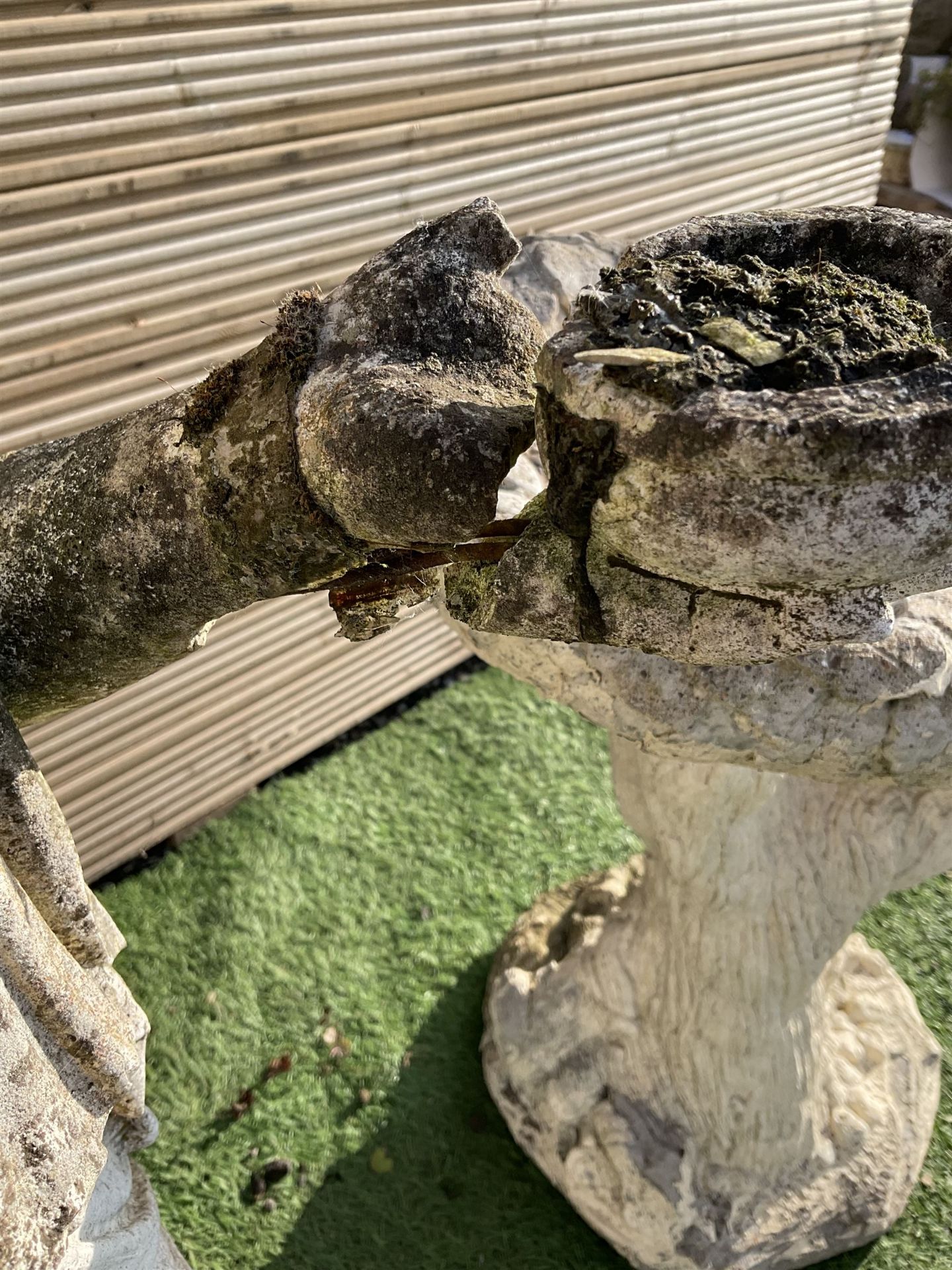 Cast stone garden figure and two bird baths - Image 5 of 5