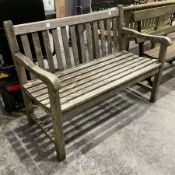 Two seater teak garden bench