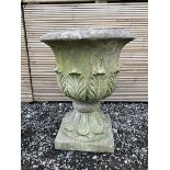 Cast stone urn