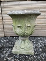 Cast stone urn