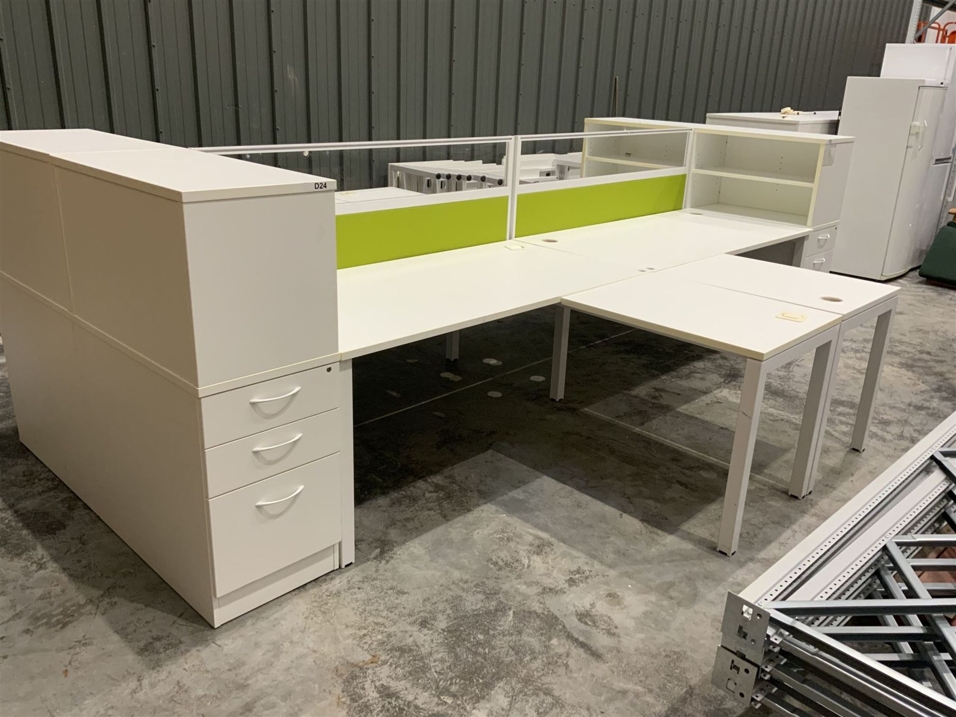 Modular four desk office system - comprising four desks - Image 4 of 4