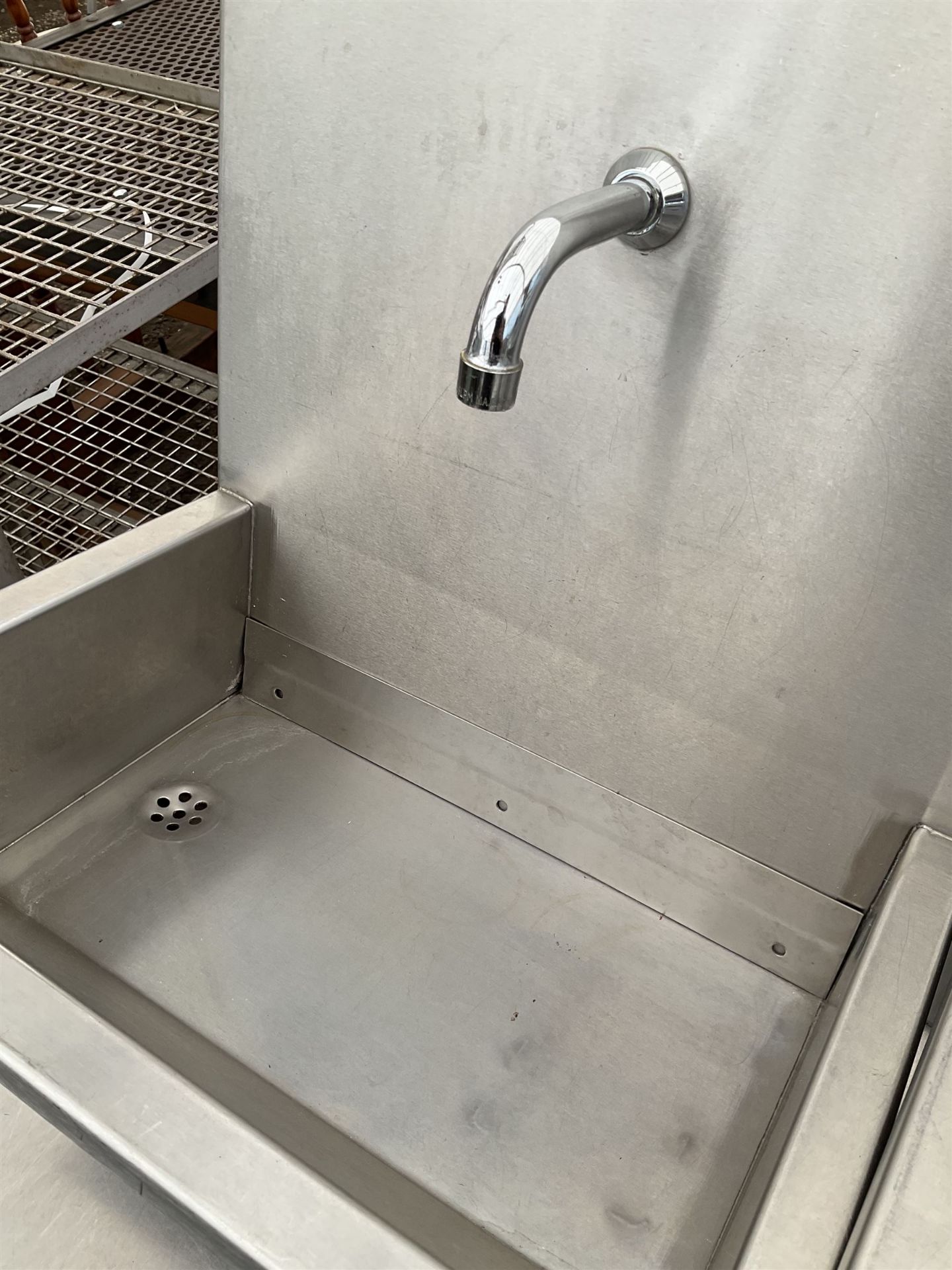 Pair of commercial stainless steel hot and cold hand wash stations - Image 3 of 5