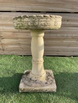 Cast stone two section bird bath