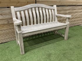 Alexander Rose teak two seater garden bench